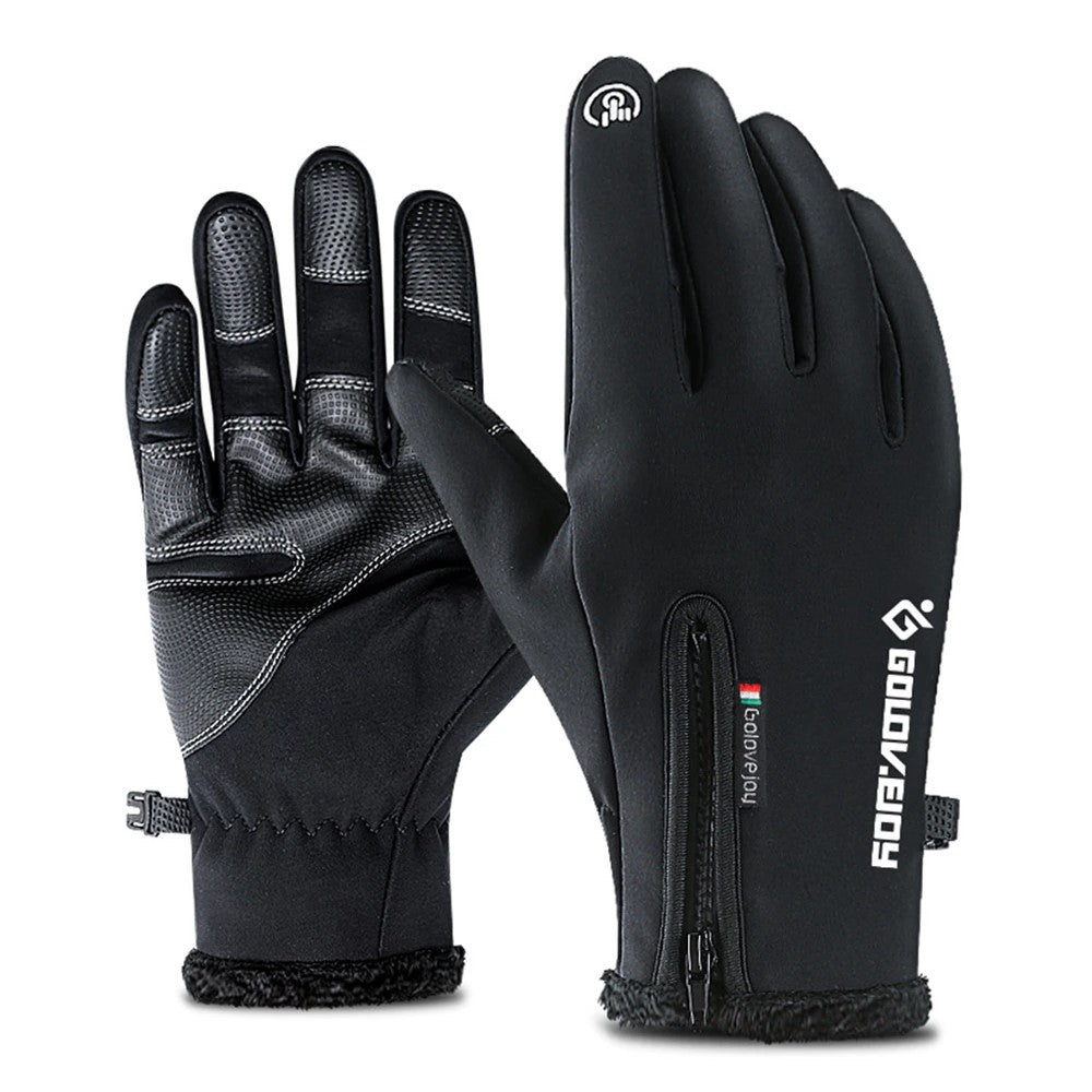 gants 100% cuir véritable noir pour homme Moto Tactile Hiver Chauffante  Laine
