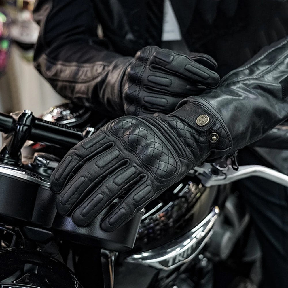 Gants Moto Hiver Cuir Thinsulate Zwart Taille XS