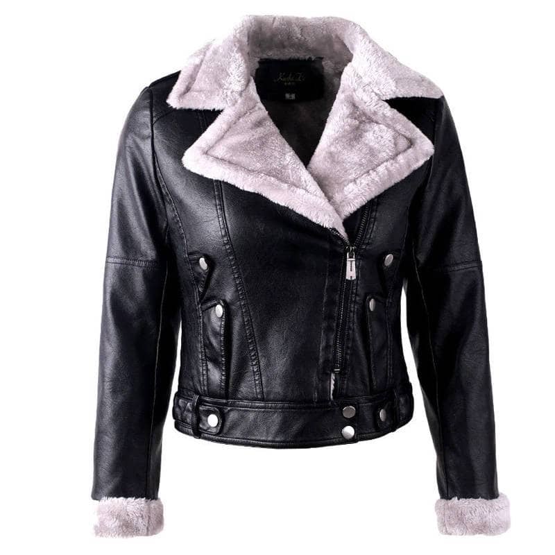 Veste cuir fourrure femme new arrivals