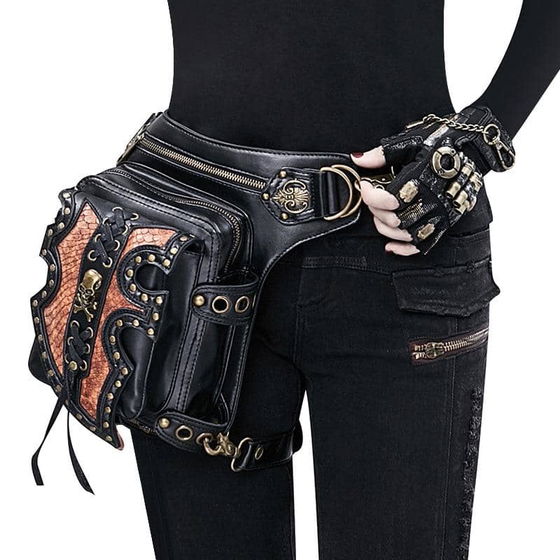 Sac de Jambe Cuisse Moto pour Femme avec T te de Mort