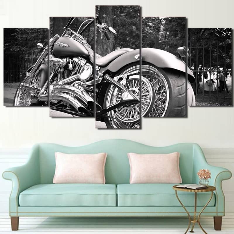 Tableau D coratif Mural Noir et Blanc Boutique biker