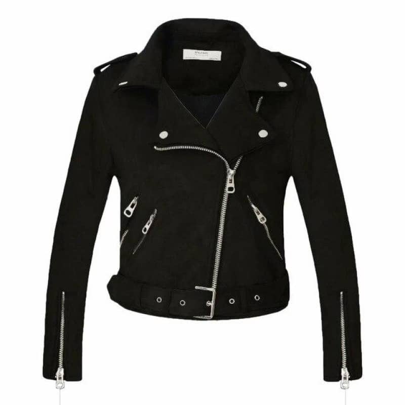 Veste biker Noir en Su dine Pour Femme Boutique biker