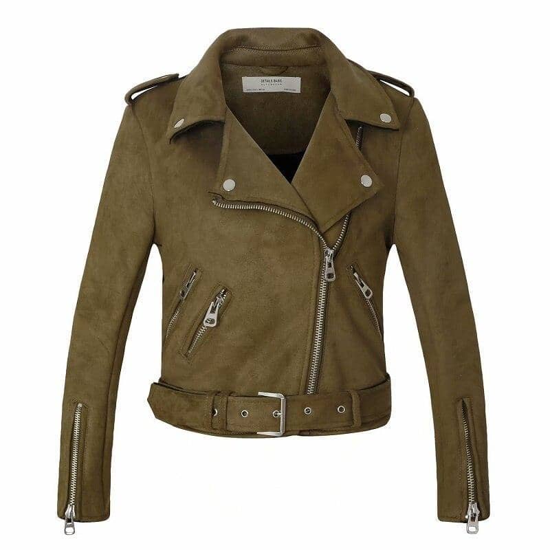 Veste En Daim Vert pour Femme Boutique biker