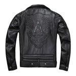 Blouson-biker-en-cuir-noir-vintage-motard-dos