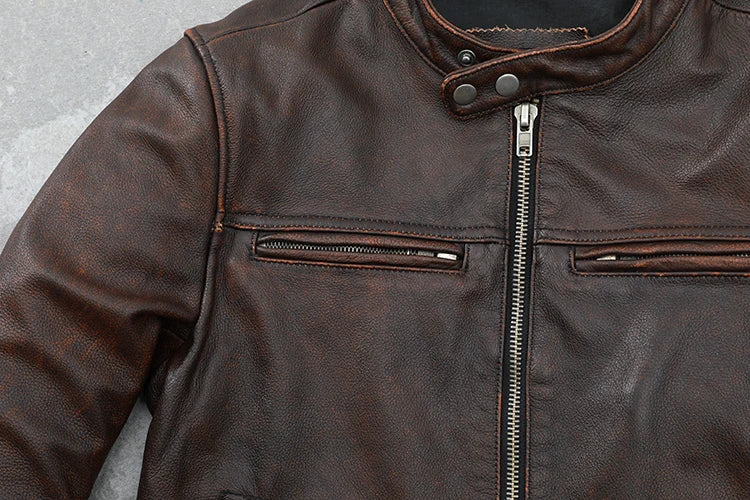 Blouson-en-cuir-marron-pour-homme-detail