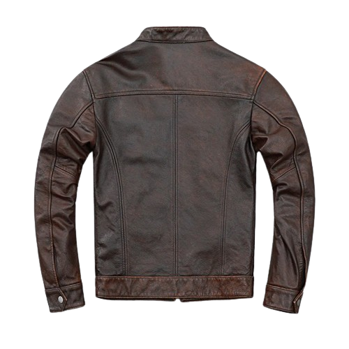 Blouson-en-cuir-marron-pour-homme-dos