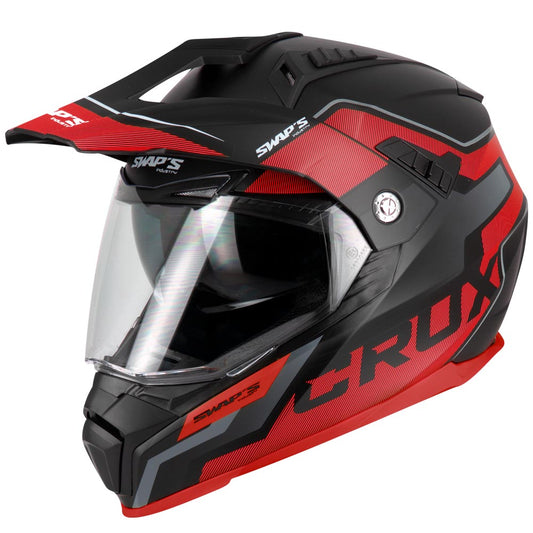 Casque-cross-enduro-noir-et-rouge-profil