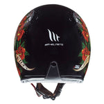 Casque jet MT Helmets - LE Mans skull et roses noir brillant - Vignette | Boutique biker