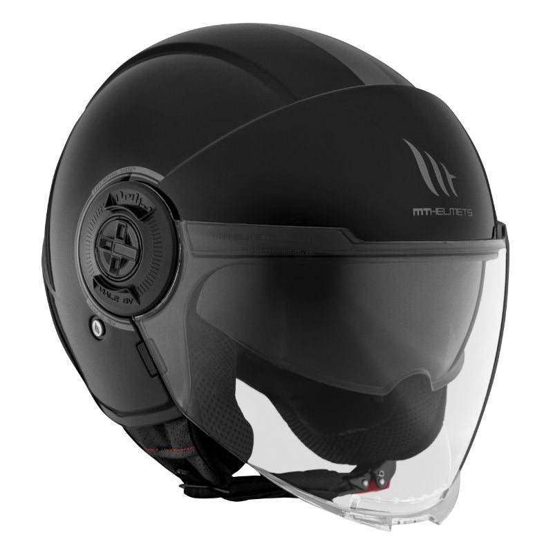 Casque-jet-mt-viale-uni-noir-brillant-profil