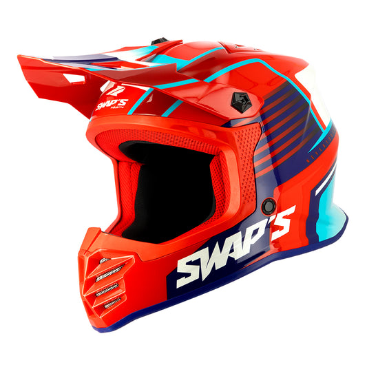 Casque-moto-cross-enfant-rouge-profil