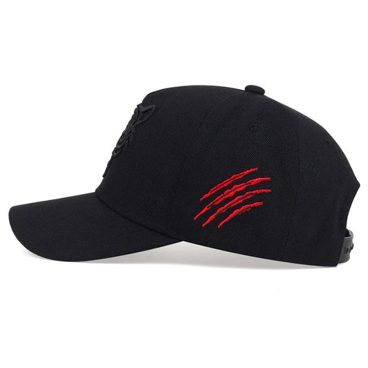 Casquette de moto tigre noir profil