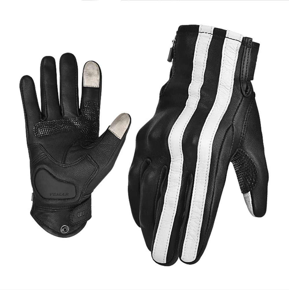 Gants de Moto et Scooter Vintage en Cuir t Hiver pour Homme et Femme