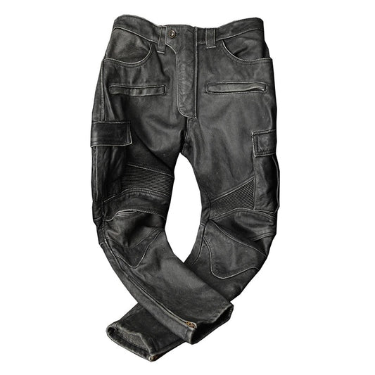 Pantalon cuir moto vintage