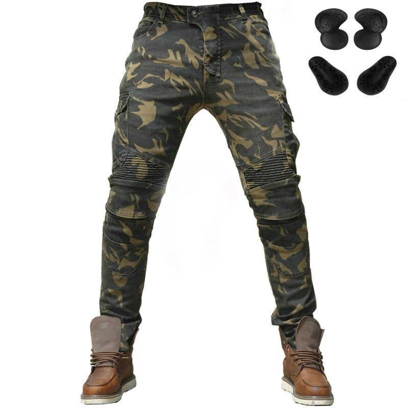 Pantalon jean moto militaire