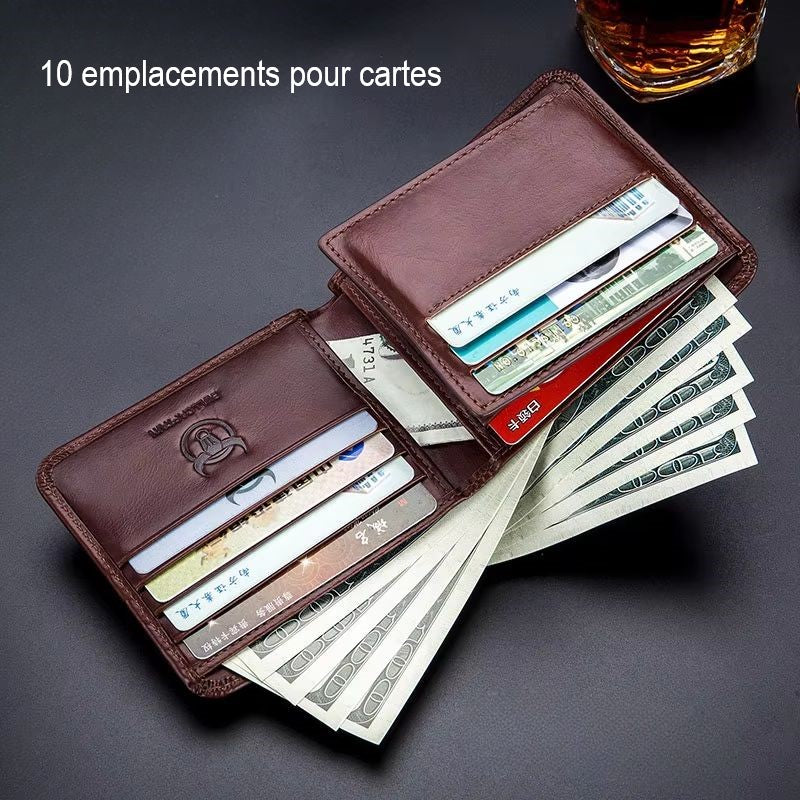 Portefeuille-cuir-marron-homme-compartiments