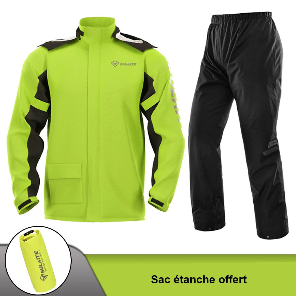 Tenue de pluie scooter moto vert