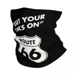 Tour de cou moto noir - Get your Kicks on Route 66 - Vignette | Boutique biker