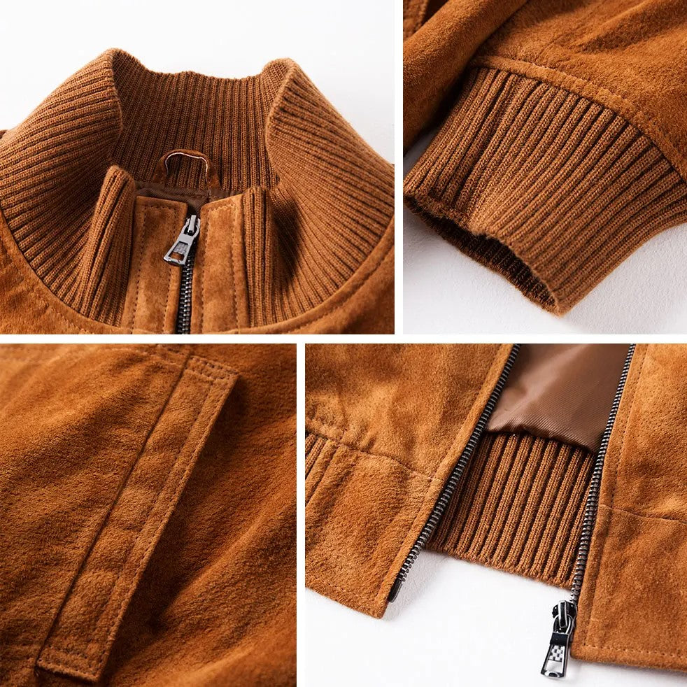 Veste-biker-pour-homme-en-cuir-suede-detail