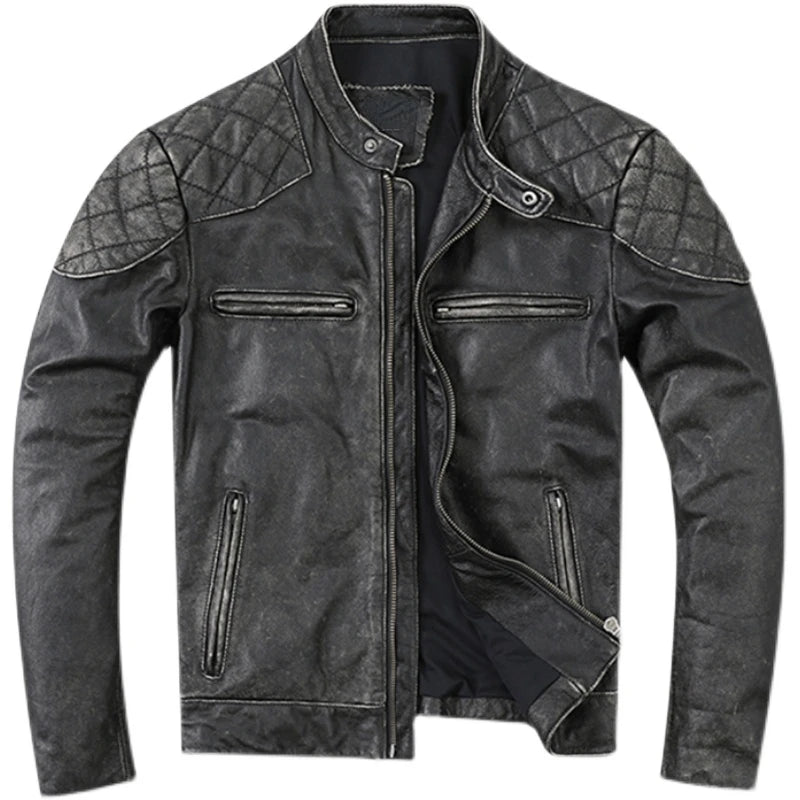 Veste-en-cuir-grise-pour-homme-biker