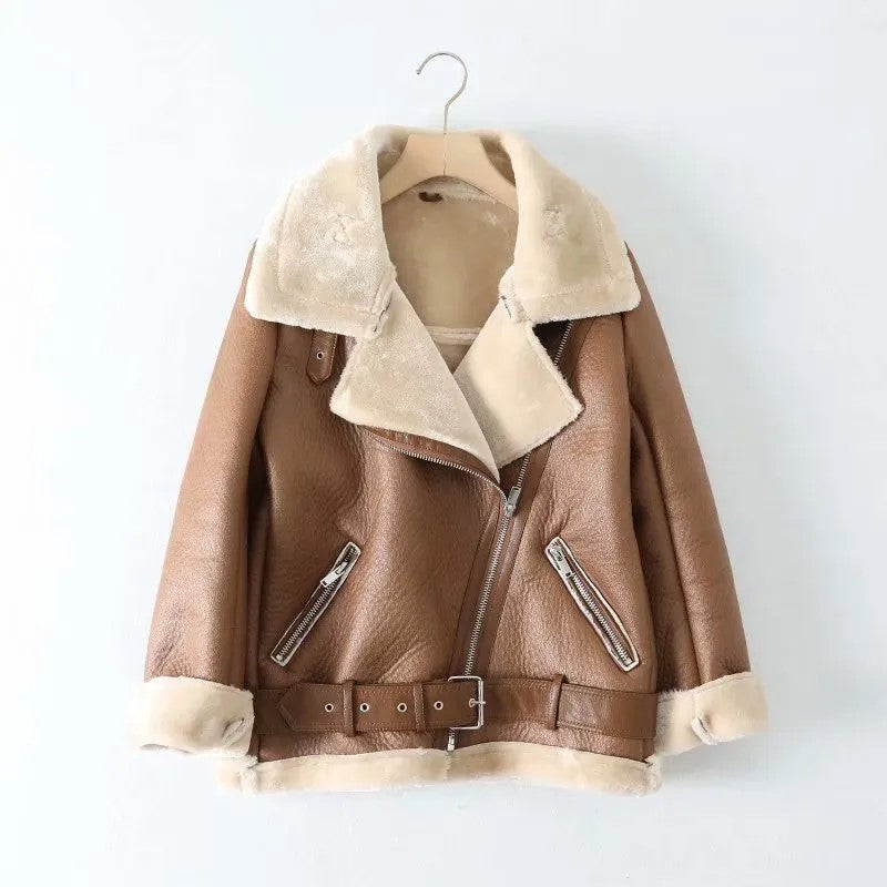 Veste simili best sale cuir beige