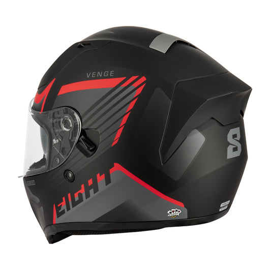 Casque intégral moto + PINLOCK - Venge S441 Noir et Rouge