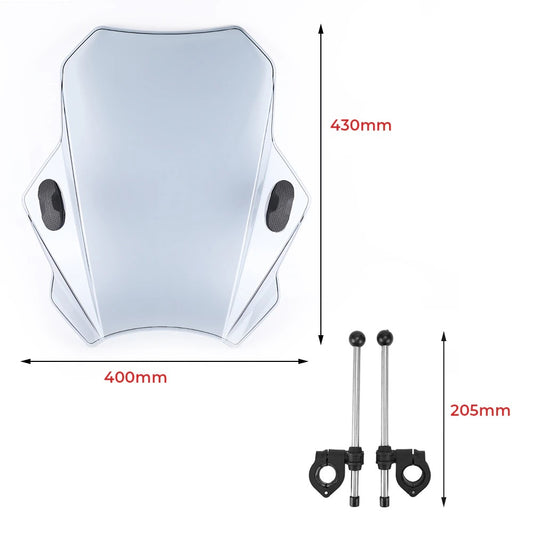 pare brise moto custom dimensions