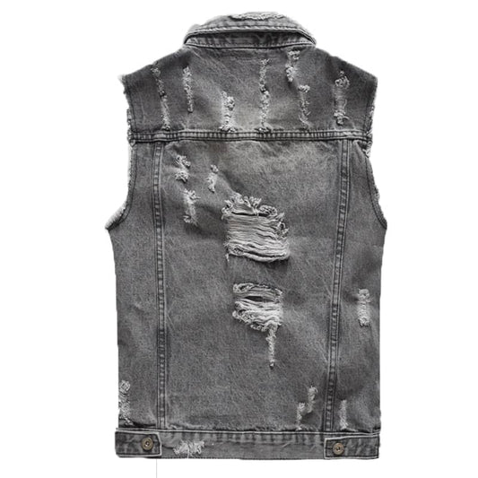 Gilet jean noir homme | boutique biker