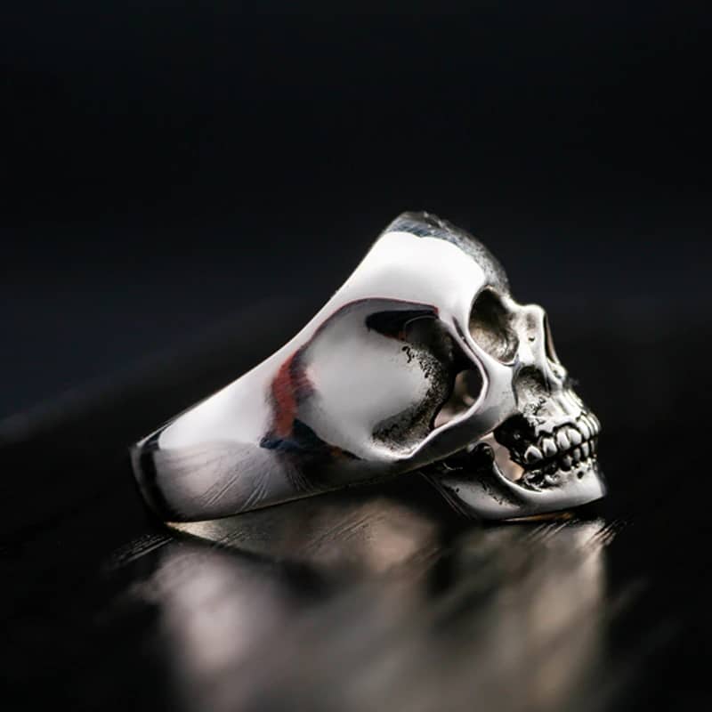 Bague tete de mort argent online homme