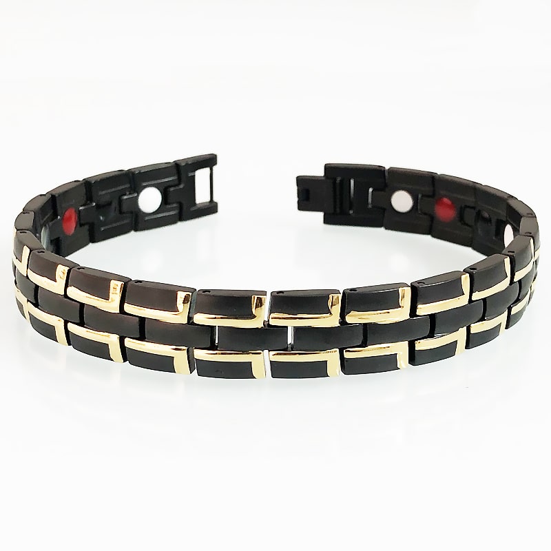 Bracelet femme chaine noir et or | Boutique biker