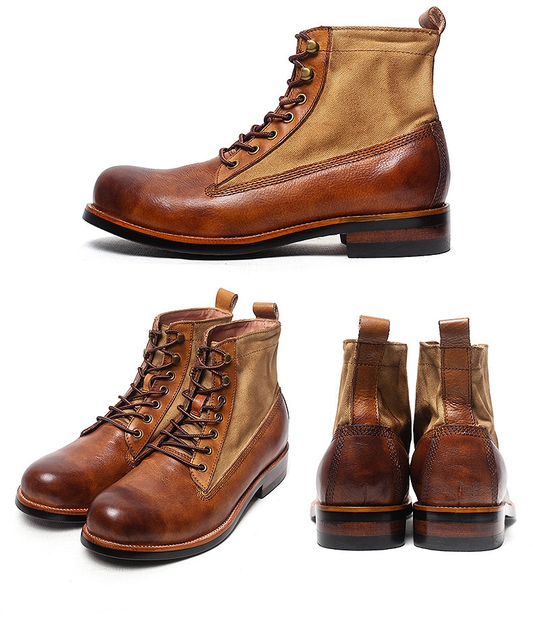 Boots marron en cuir | Boutique biker