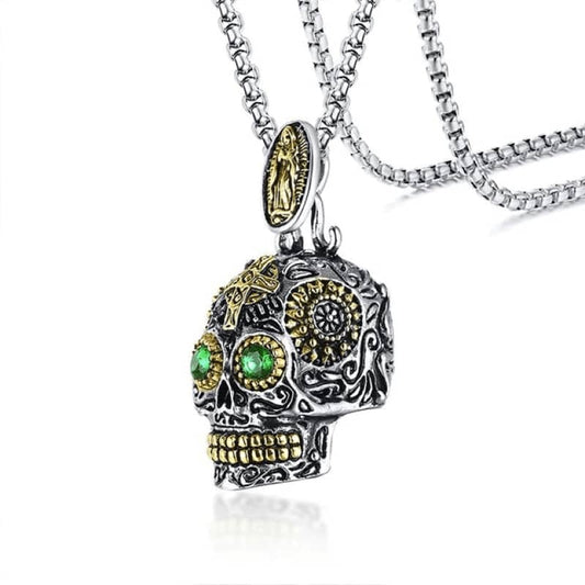 Collier tete de mort mexicaine | Boutique biker