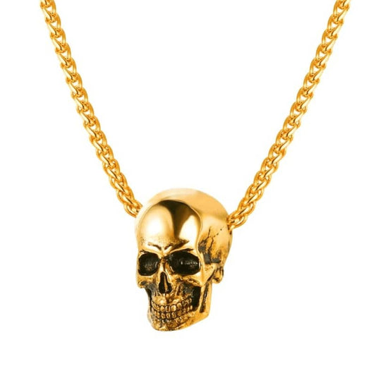 pendentif tete de mort or | Boutique biker