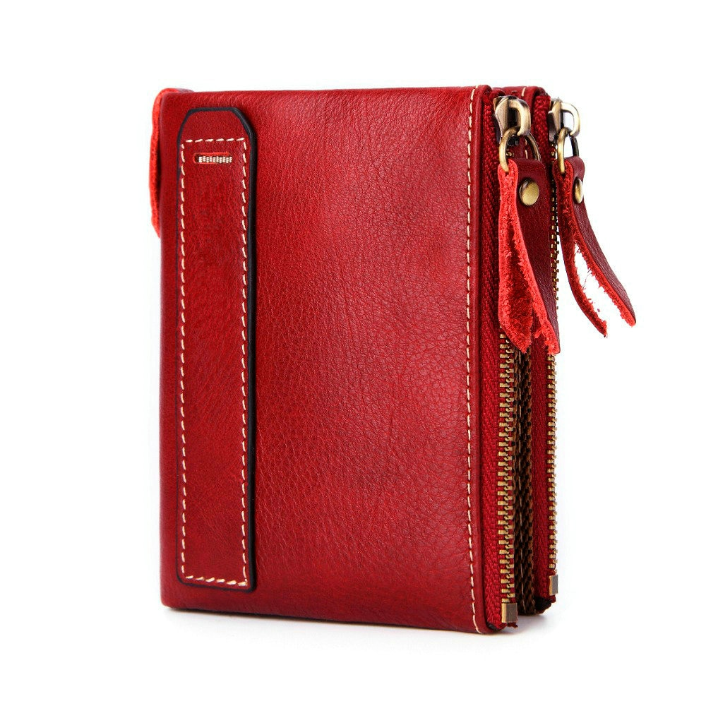 Portefeuille cuir rouge femme | Boutique biker