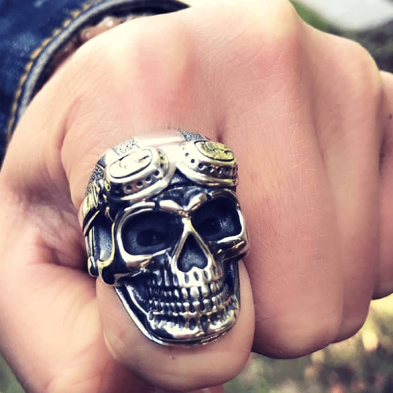 Bague Style Biker pour Homme en Argent Massif Boutique biker