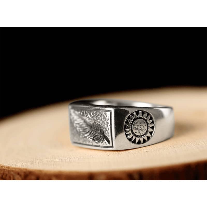 Bague argent plume | Boutique biker