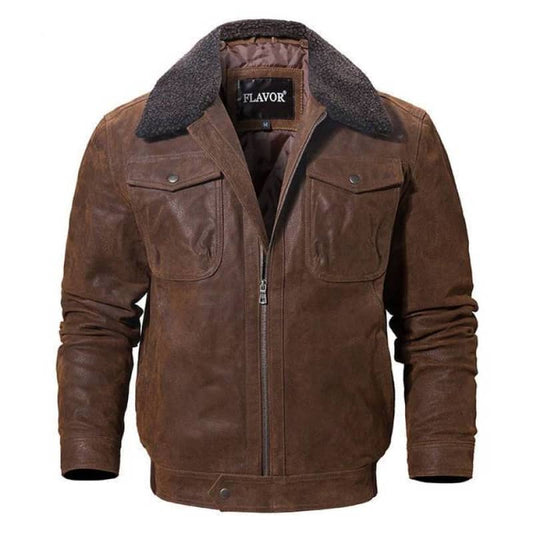 Blouson Biker col Fourrure Homme | Boutique biker