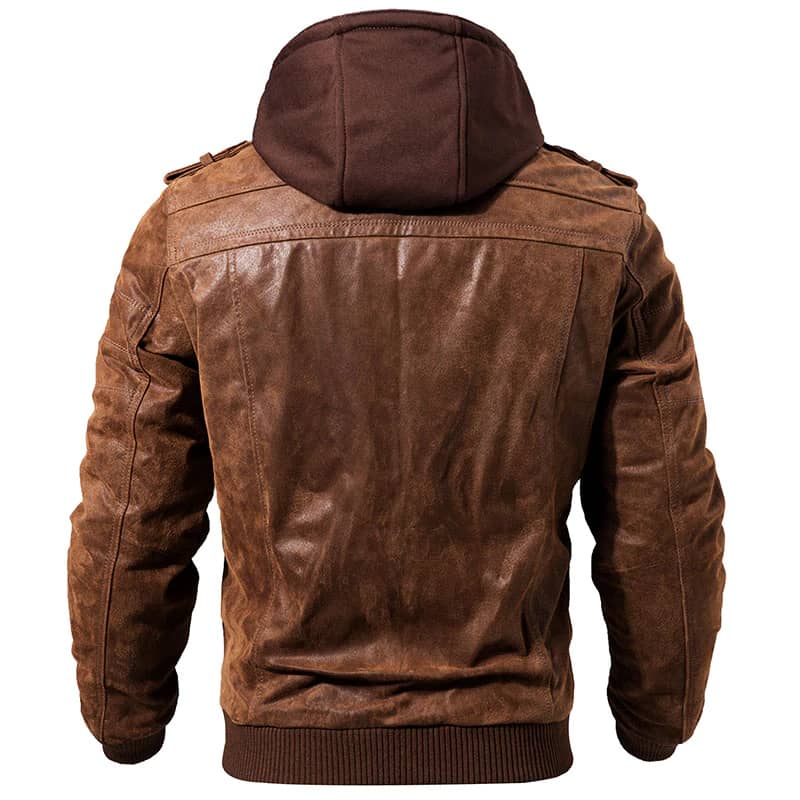 Blouson biker En cuir Capuche pour Homme Boutique biker