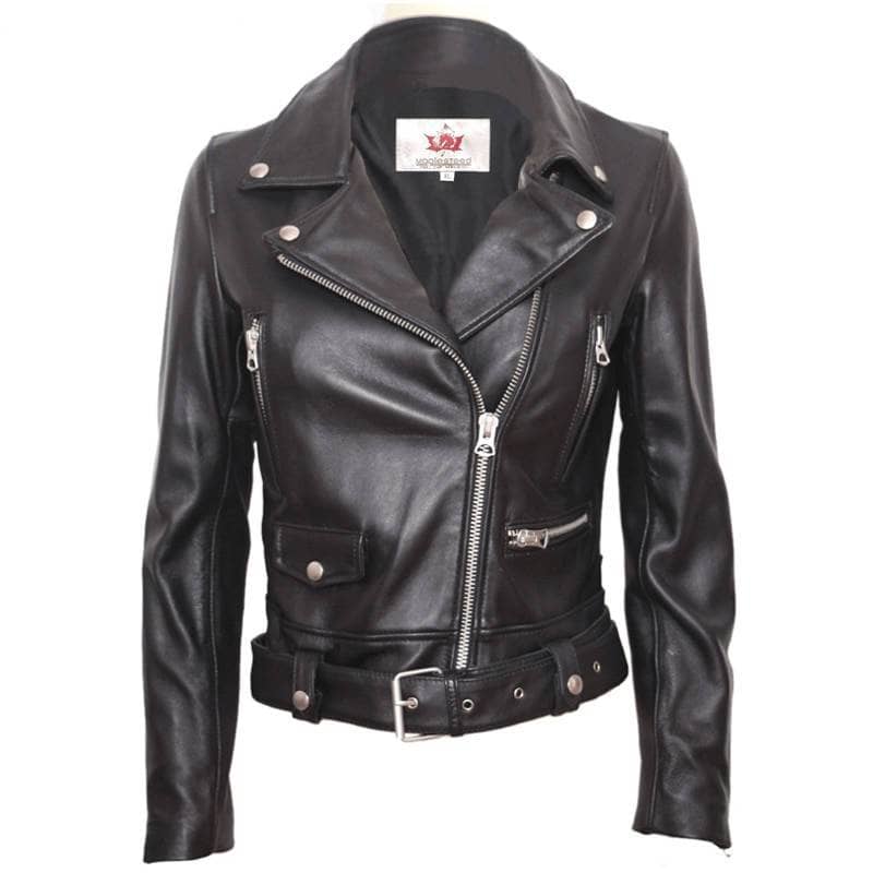 Blouson Veste en Cuir noir pour Femme Boutique biker