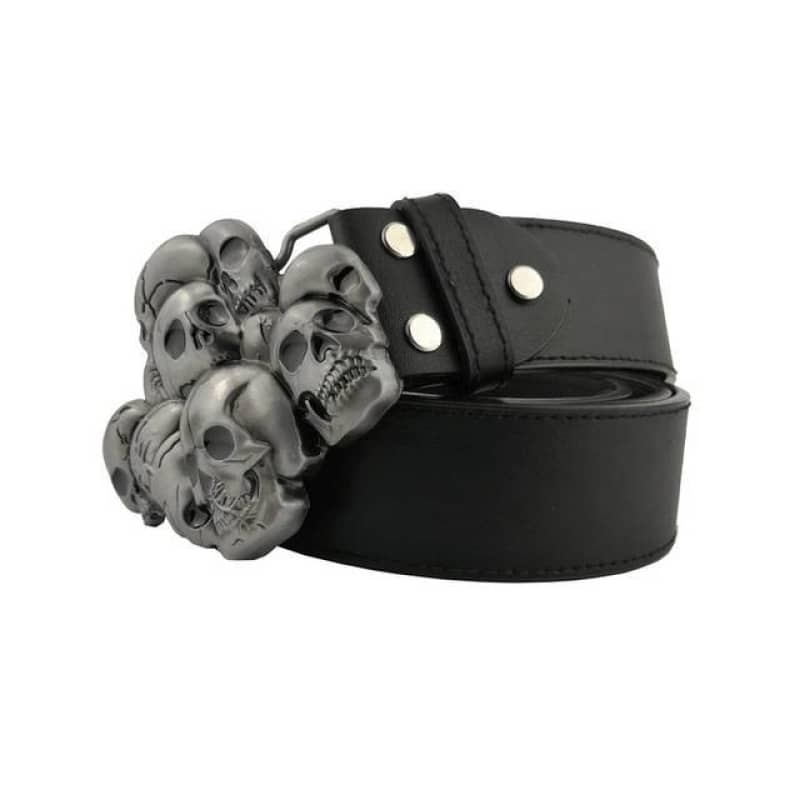 Ceinture en Cuir Pour Homme Biker Skull Tete de Mort