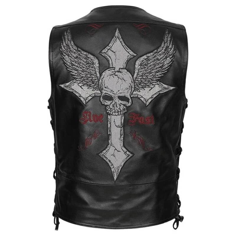 Gilet best sale cuir biker