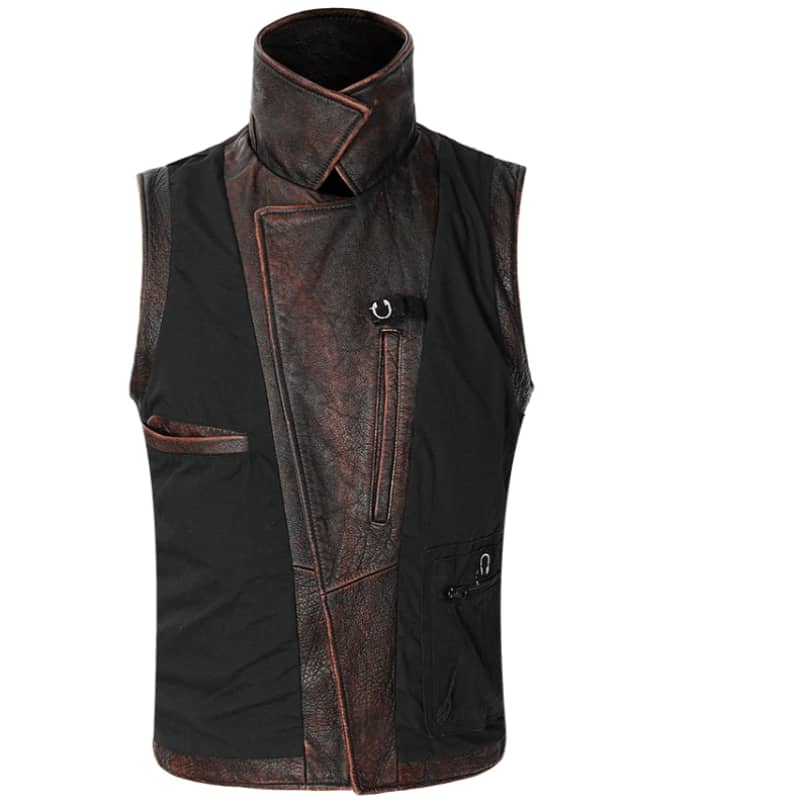 Gilet best sale cuir biker