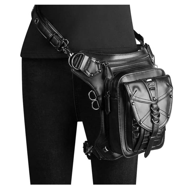 Ceinture de jambe sacoche femme cuir | Boutique biker