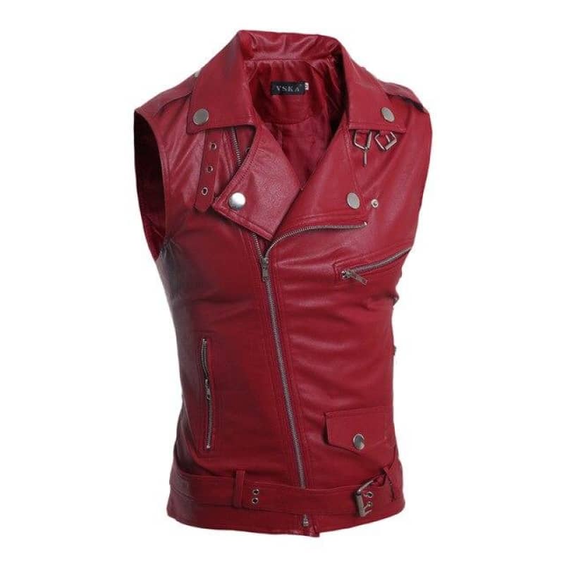 Gilet sans Manche en Simili Cuir pour Homme et Femme