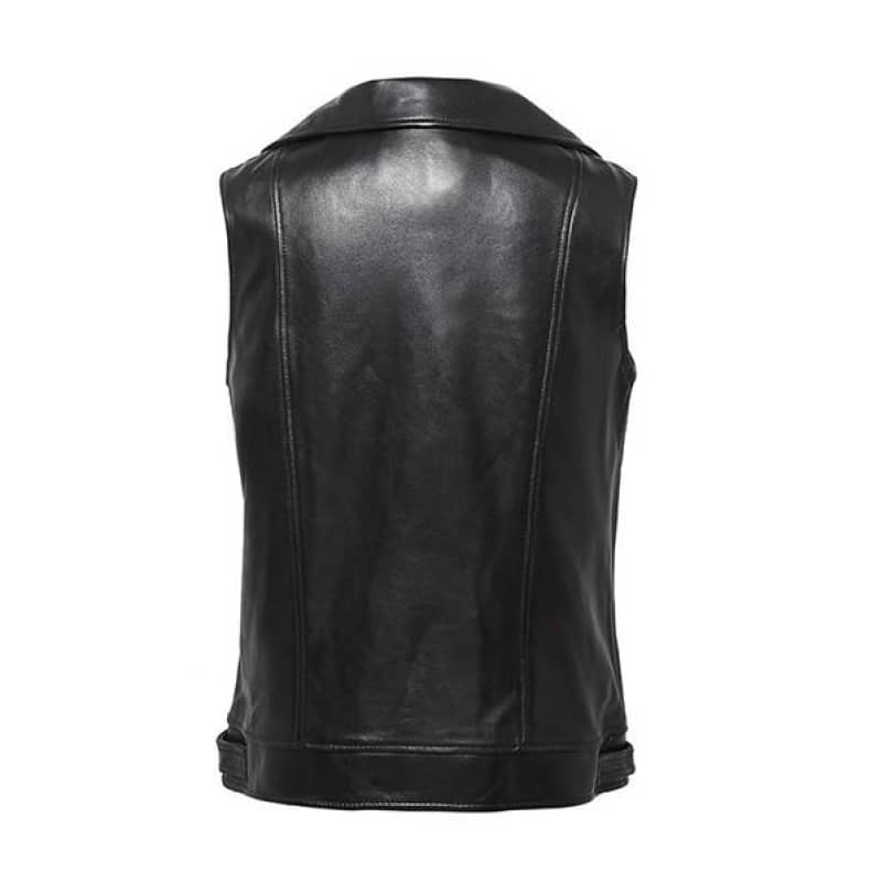 Gilet Veste en Simili Cuir Sans Manche pour Femme