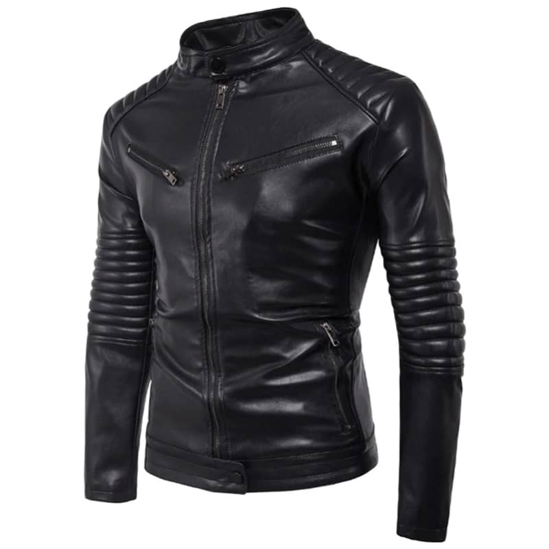 Veste en Simili Cuir Noir pour Homme Boutique biker