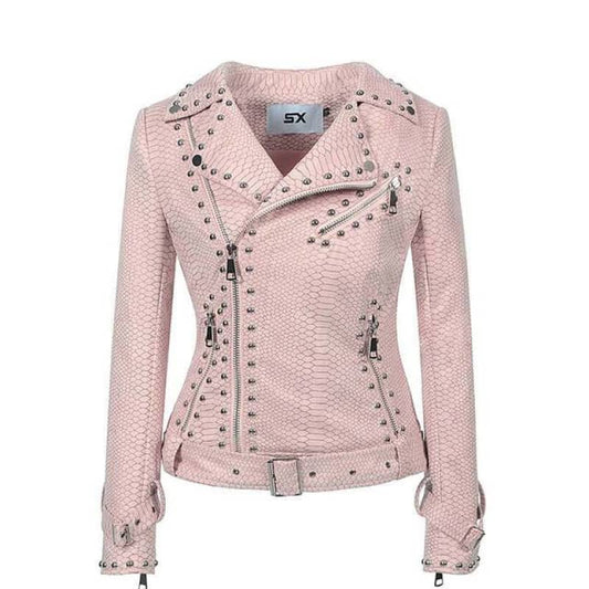 Veste courte femme rose | Boutique biker