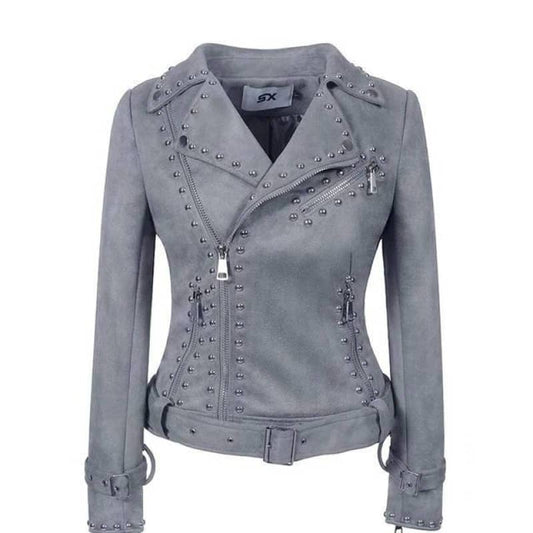 Veste courte grise femme | Boutique biker