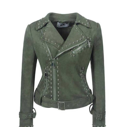 Veste courte kaki femme | Boutique biker